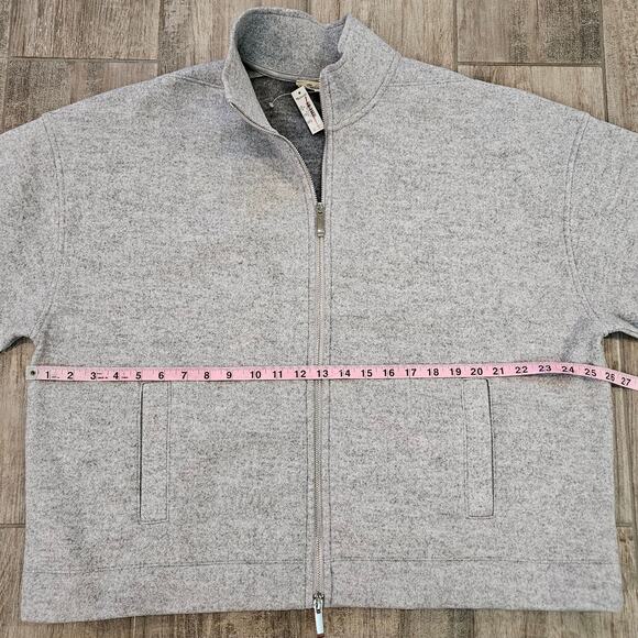 Madewell Jacket Women’s XL Relaxed Mockneck Double-Face Knit Gray Hip-Length NEW - Picture 3 of 12